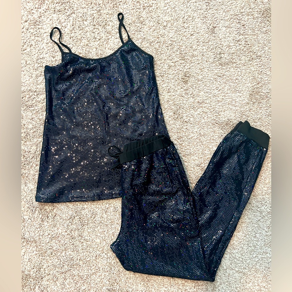 Sparkling Midnight Sequin Pajama Set